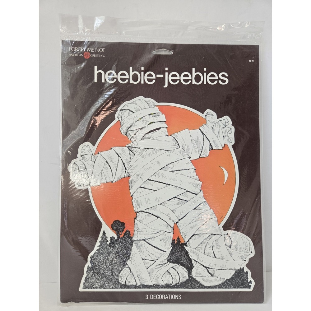 Vintage American Greetings Halloween Die Cut mummy Heebie Jeebies